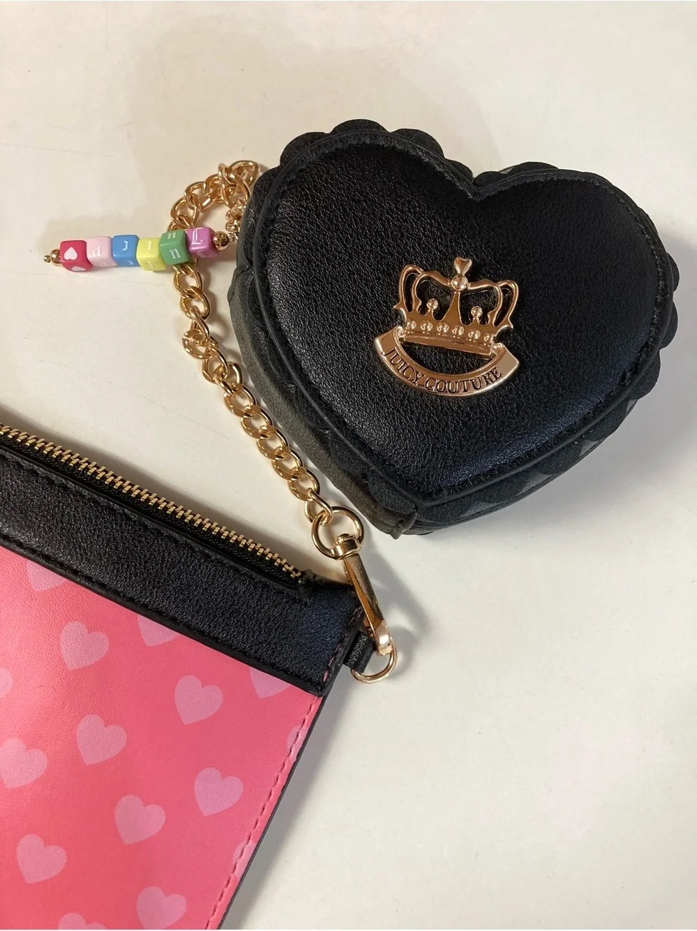 Juicy Couture Pink Hearts Pouch and Coin Purse